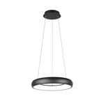 Candeeiro suspenso Cardona LED, Ø 46,5 cm, preto, CCT, metal