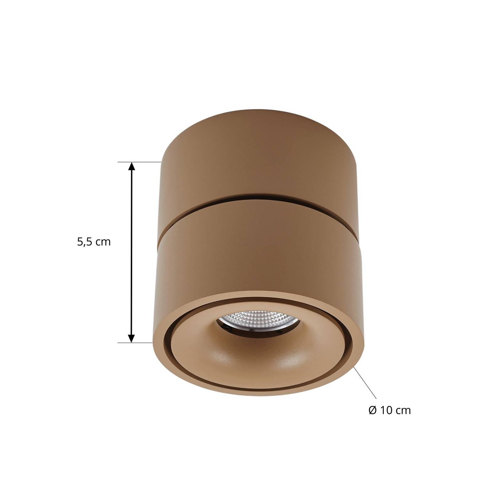 Arcchio reflektor sufitowy LED Rotari, brązowy, 1-punktowy, 8,9W