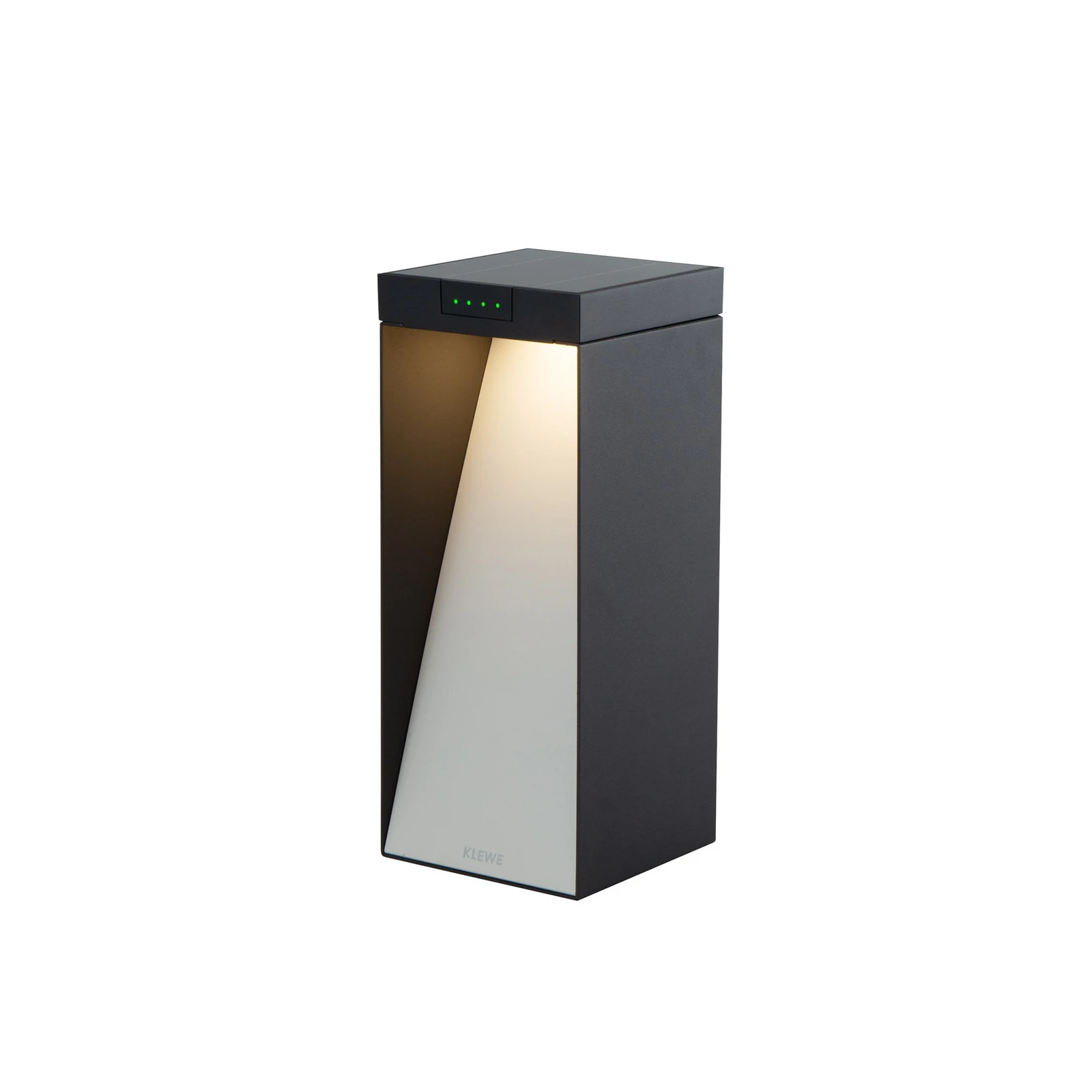 KLEWE LED ηλιακός λαμπτήρας MILIO SIDE, ανθρακί, 35 cm, αλουμίνιο, IP65