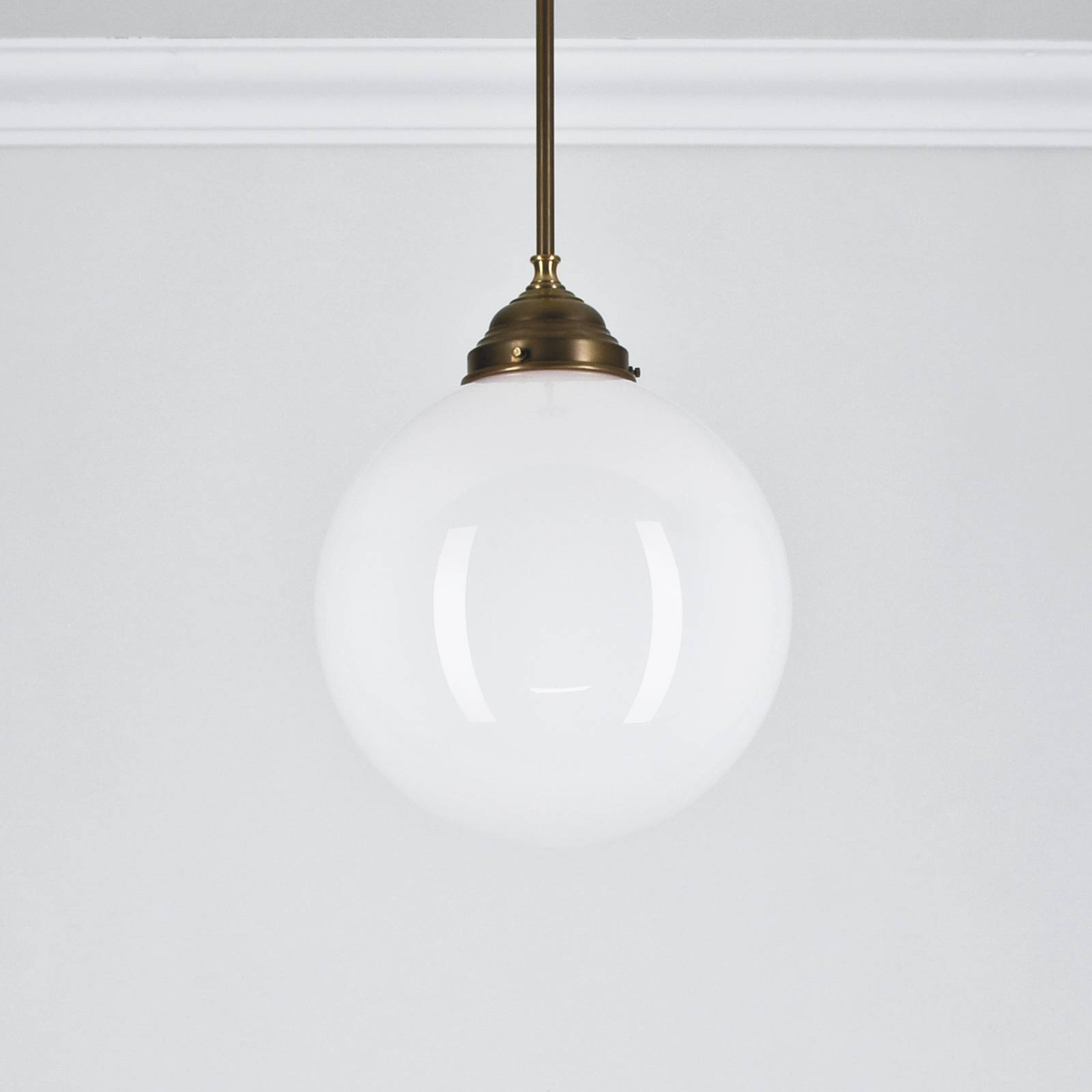 Lampa wisząca PS45, nikiel/opal, 1-punktowa, Ø 25 cm, E27