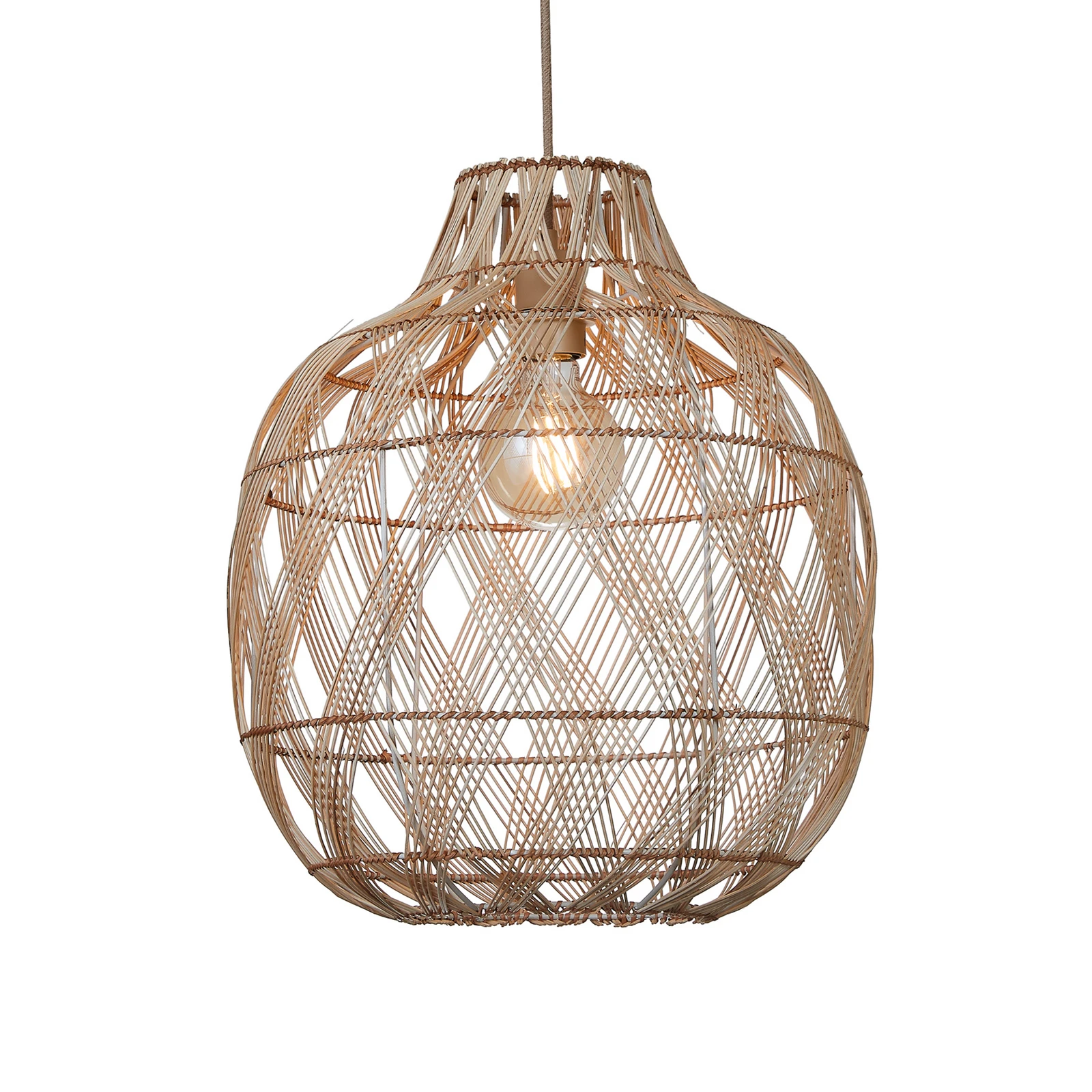GOOD & MOJO Lampada a sospensione Mendoza, colore naturale, 40 cm, bambù, E27
