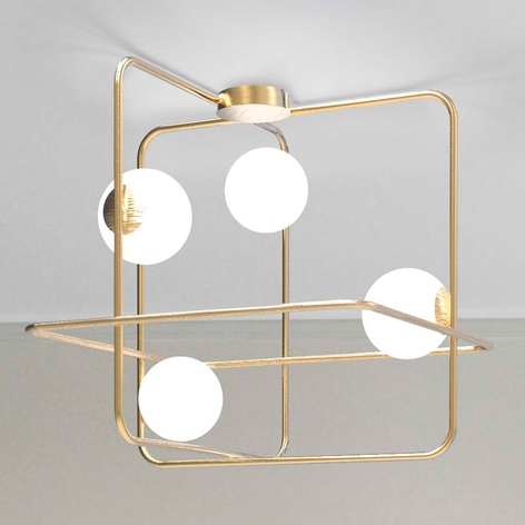Deckenleuchte Intrigo quadratisch gold satiniert