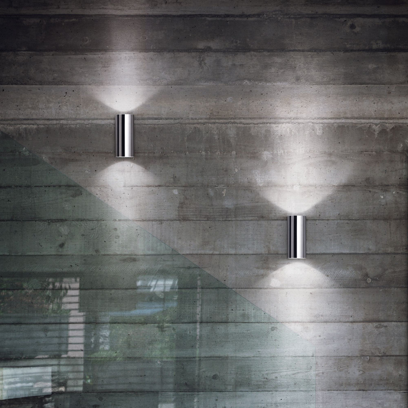 Ideal Lux wall light Look, chrome, metal, 2-bulb up/down