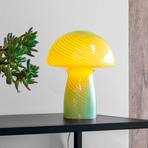 Dyberg Larsen Mushroom bordlampe, grønn, høyde 23 cm, glass