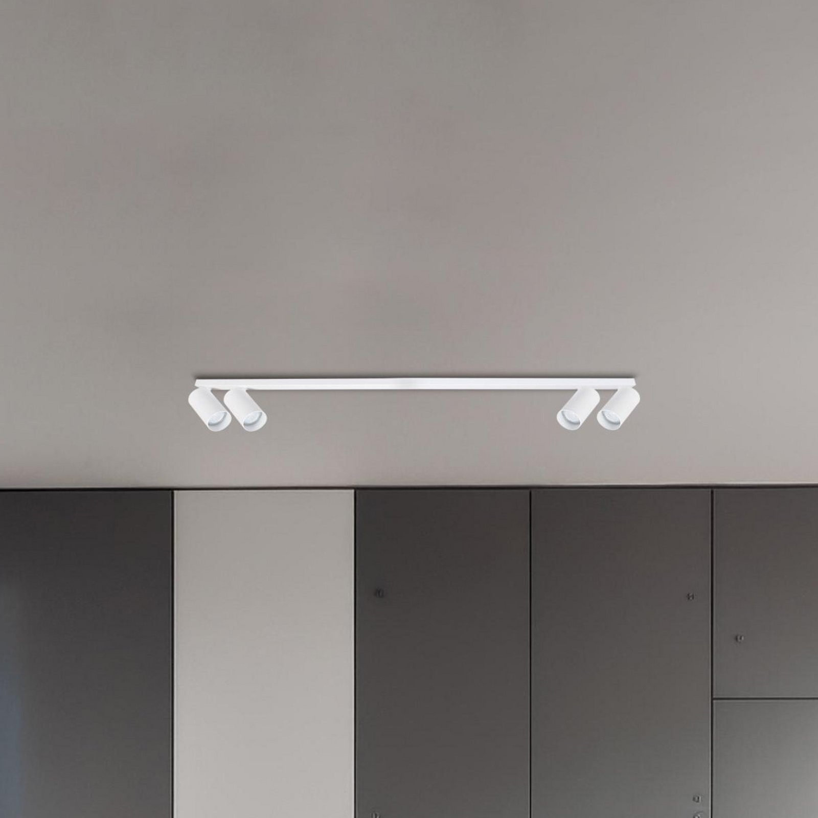 Kattospotti Hero, valkoinen, 4-lamppuinen, 120 cm, metalli, GU10
