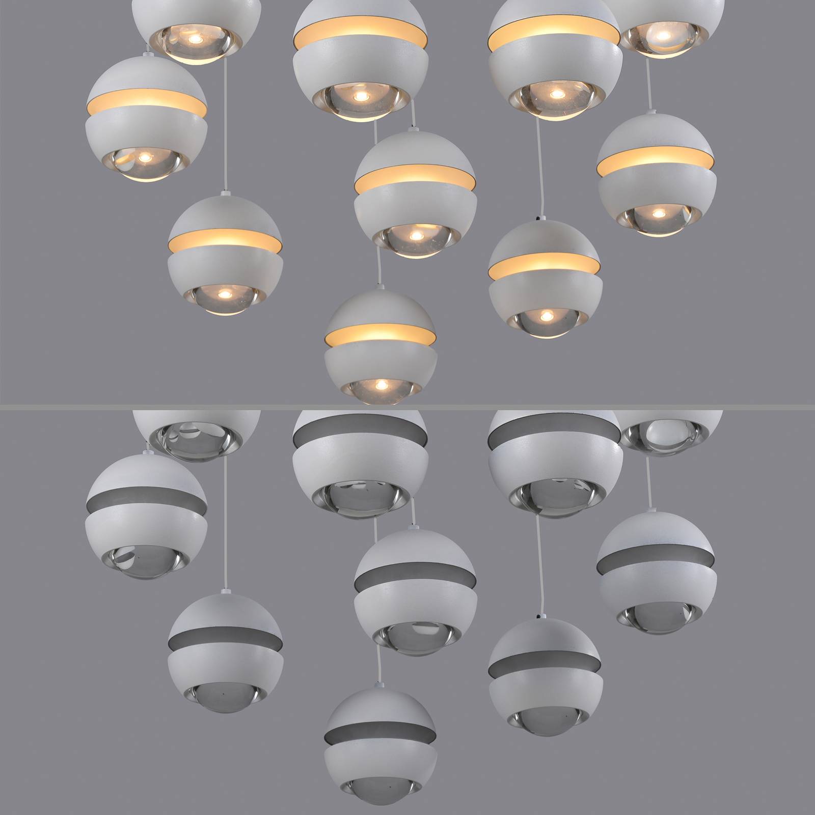 SCHÖNER WOHNEN żyrandol LED Lini biała 10-punktowa okrągła, 3000 K