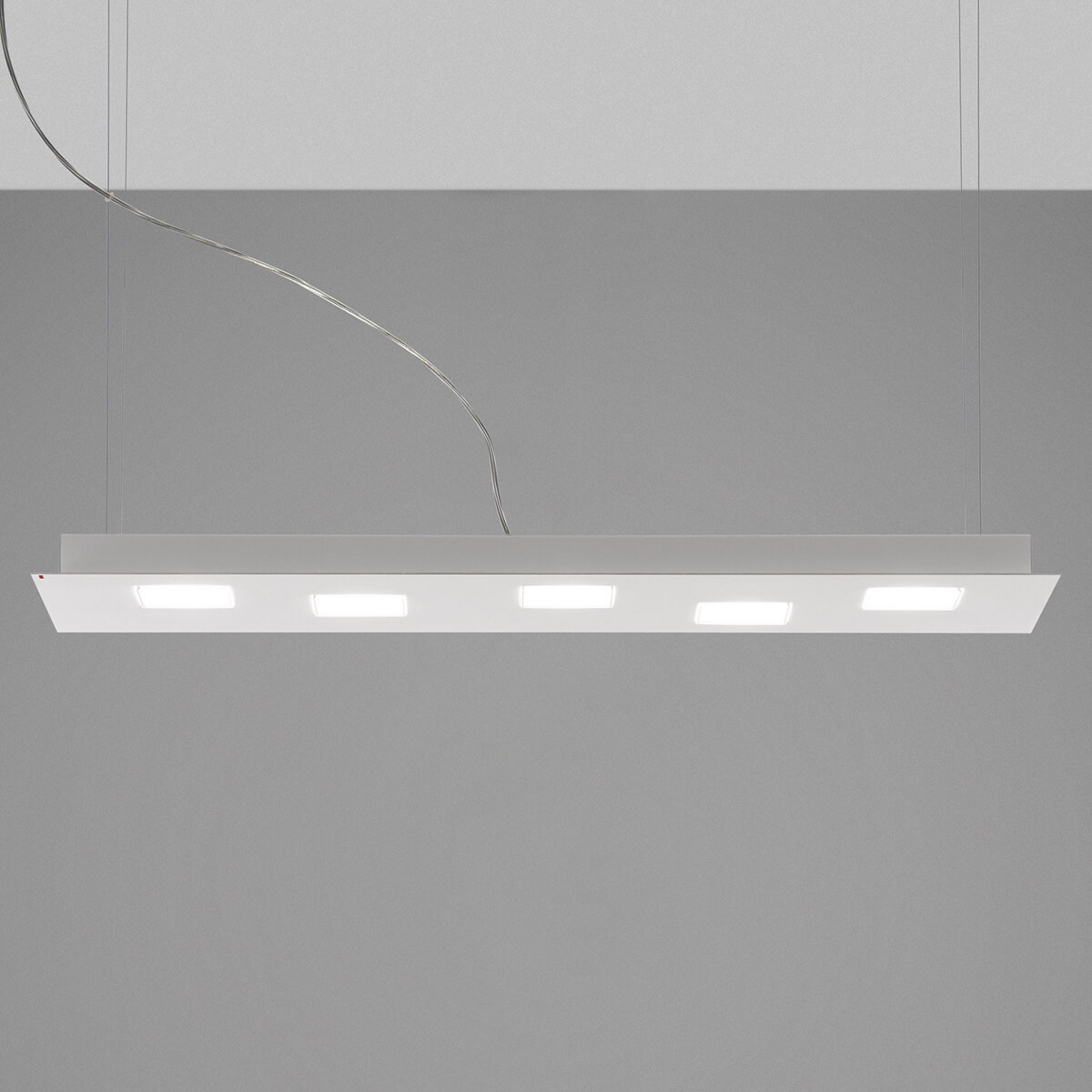 Fabbian Quarter - hvid LED-hængelampe, 5 lyskilder