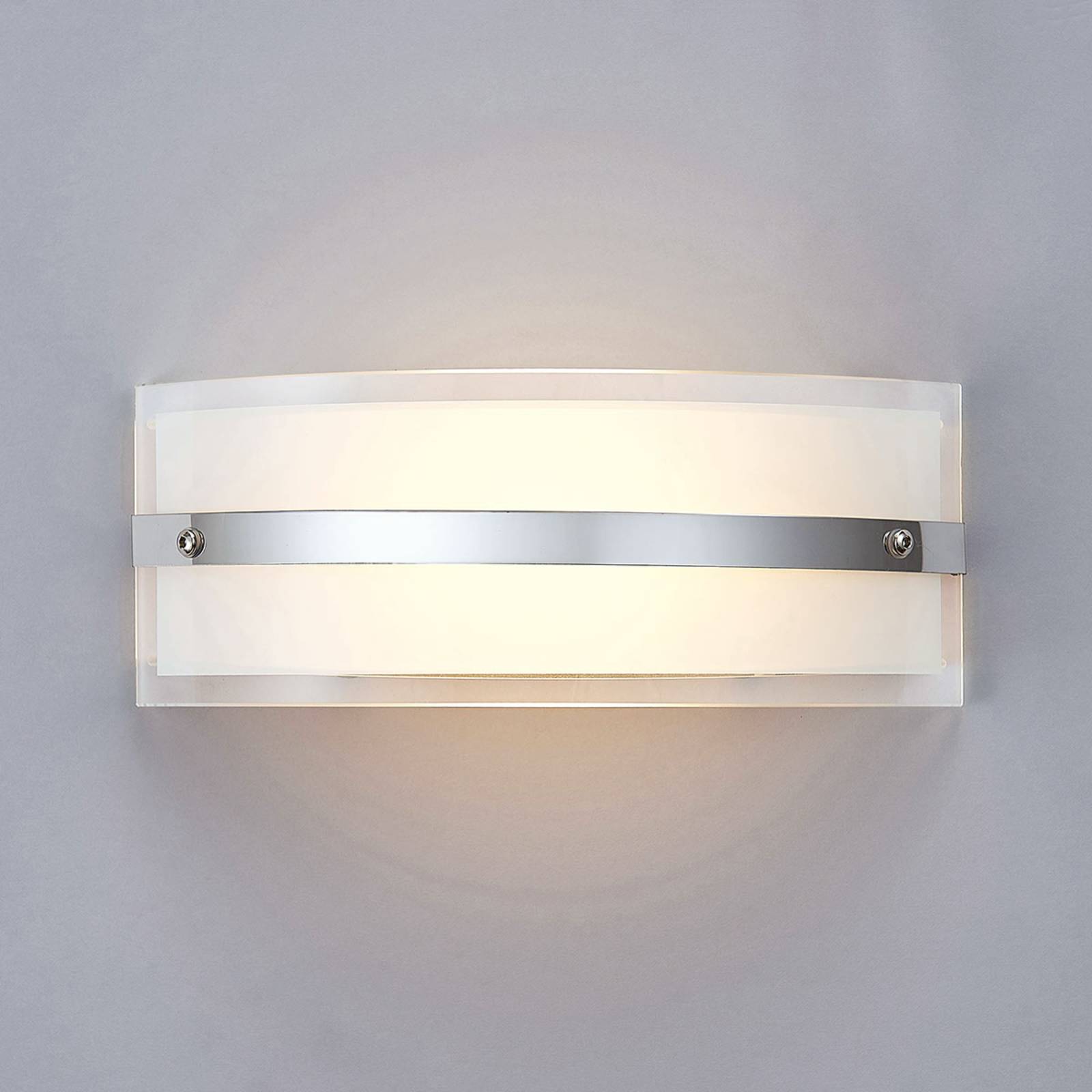 Szklana lampa ścienna Zinka z LED, 25 cm