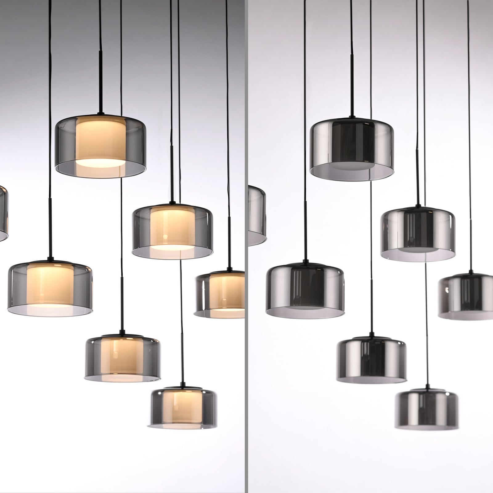 Paul Neuhaus LED piekaramā lampa Rika, 135 cm, stikls, aptumšojama