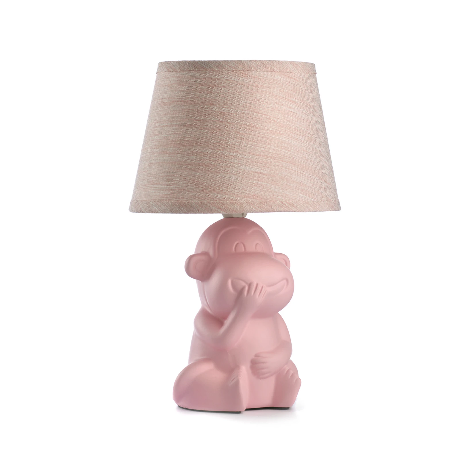 Stolna lampa Majmun, roza, keramika, visina 28 cm, E14
