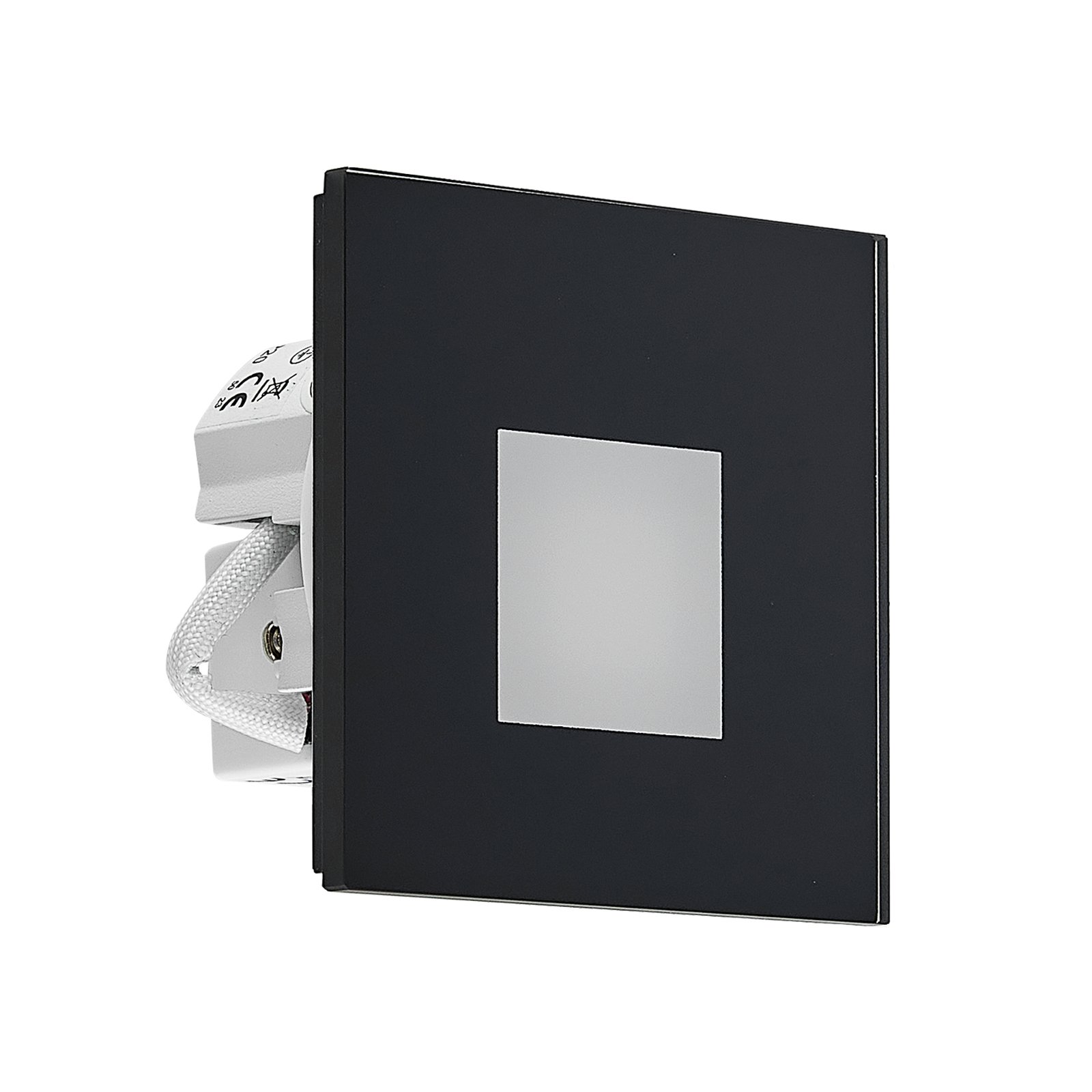 Molto Luce LED recessed light Wall R68 Glass SQ, black, CCT