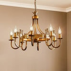 Castle chandelier light patinated 8-bulb