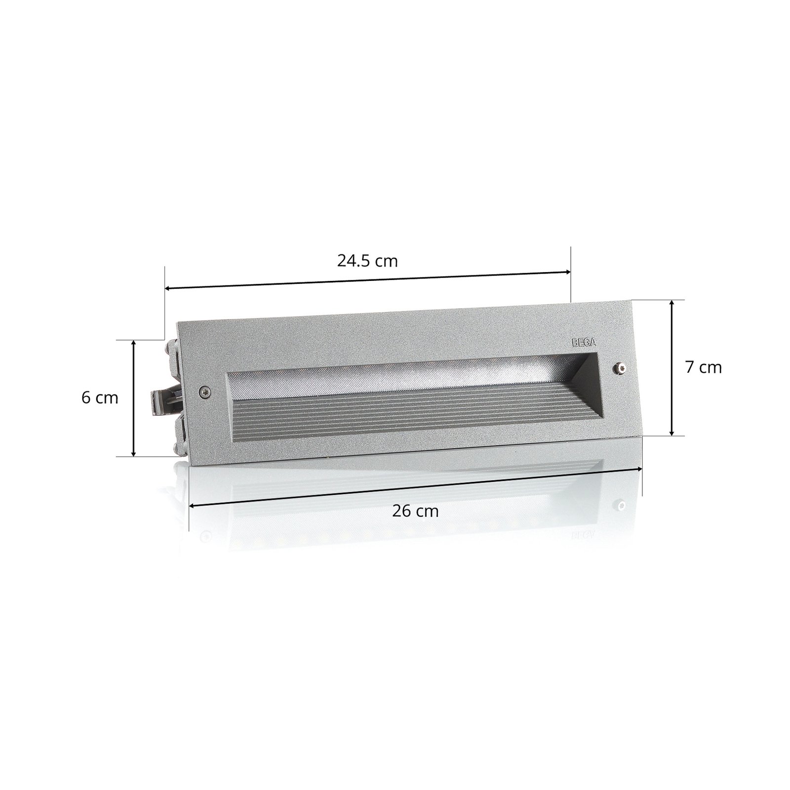 BEGA 33054 LED-Wandeinbau 3.000K silber 26 cm