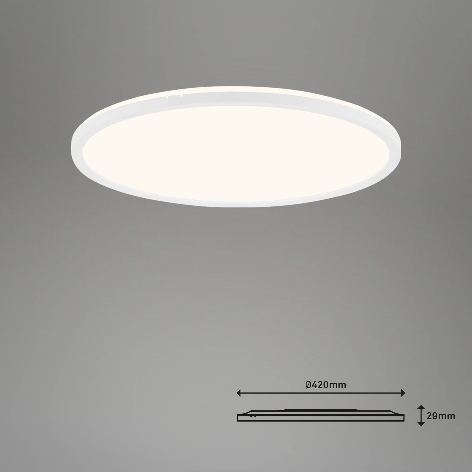 LED lubinis šviestuvas "Slim S", reguliuojamas CCT baltas Ø 45 cm