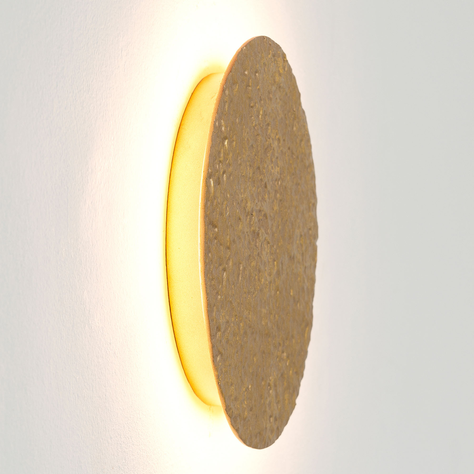 LED-vägglampa Meteor, Ø 19 cm, guld