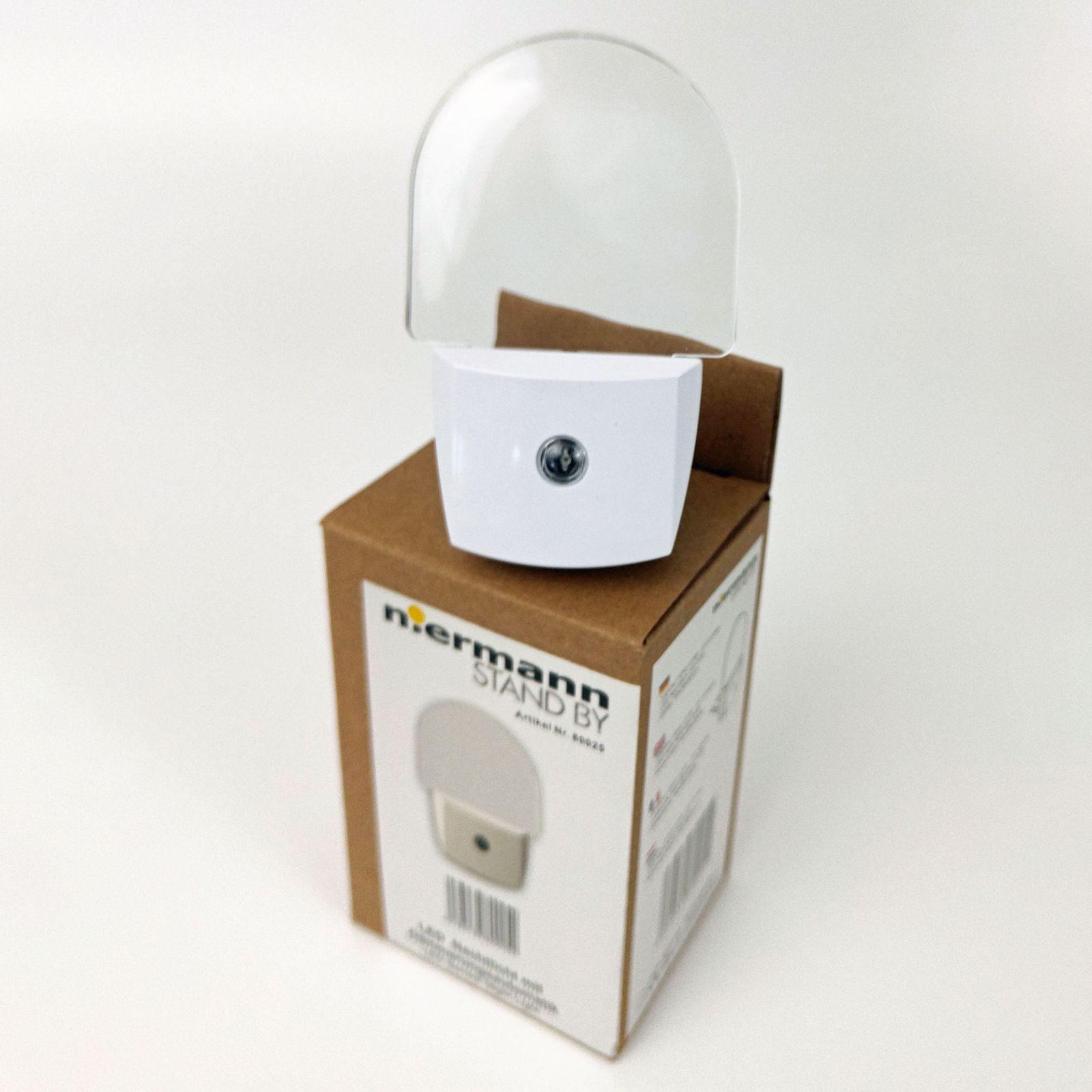 LED-nattlampe Slim for kontakt, med sensor