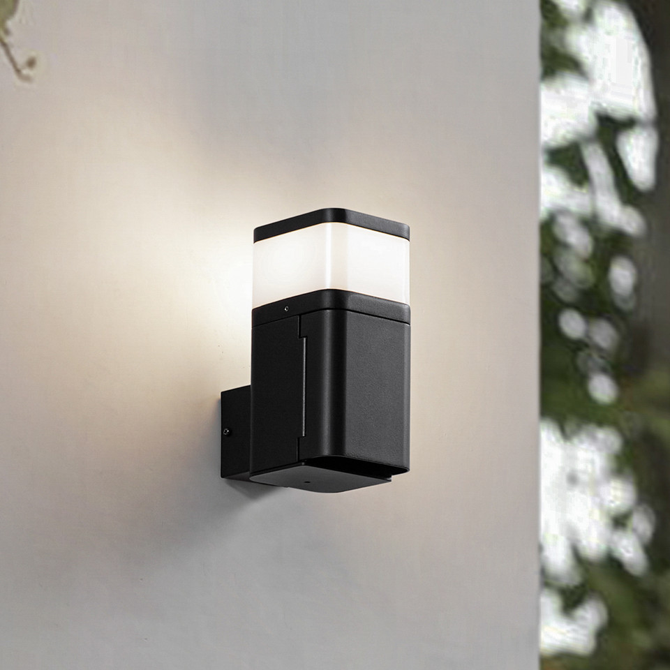 Lindby Teyon utomhusvägglampa, svart från Lindby