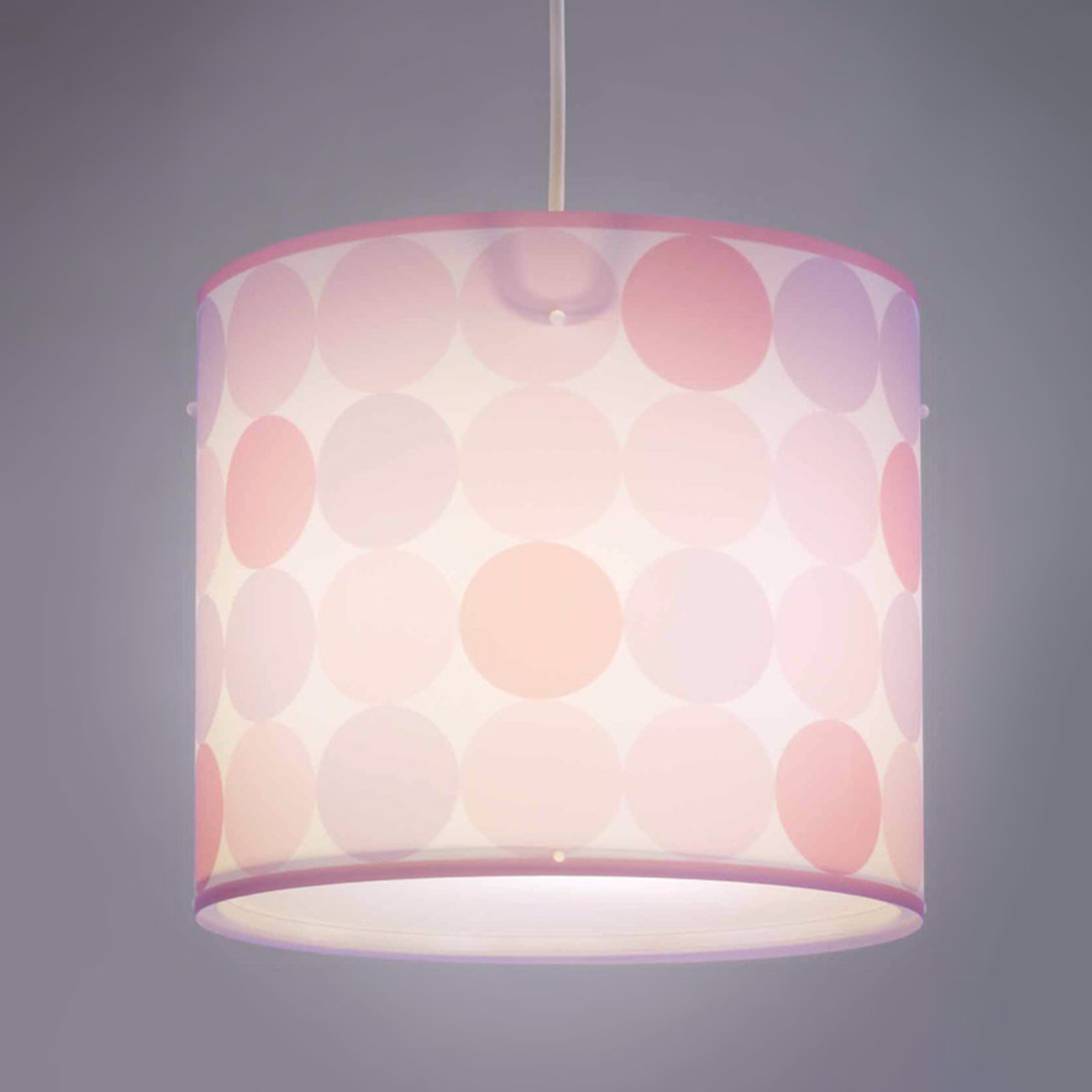 Pontozott függő lámpa Colors, rózsaszín