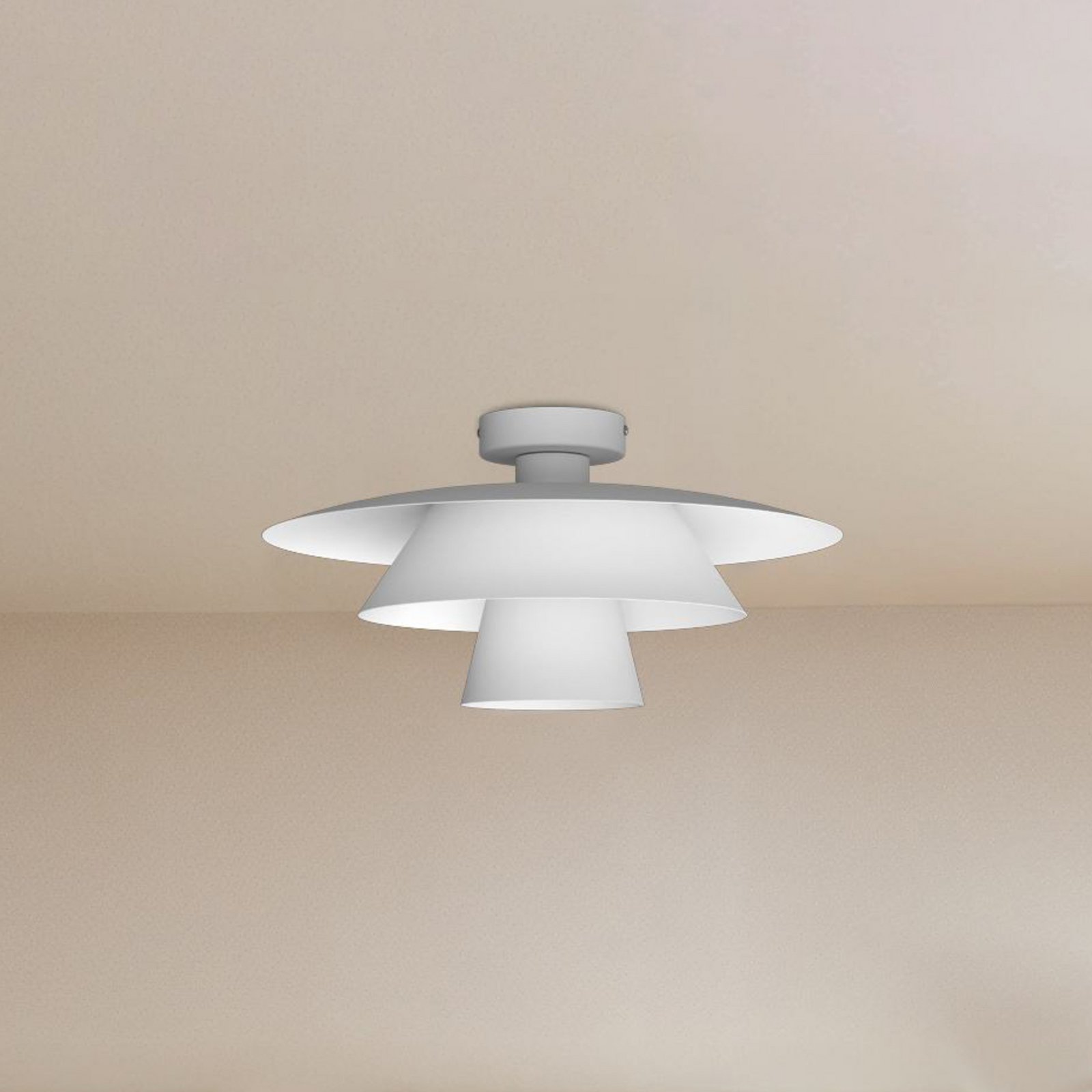 Lubų šviestuvas „Plato“, baltas, metalas, Ø 38 cm, E27