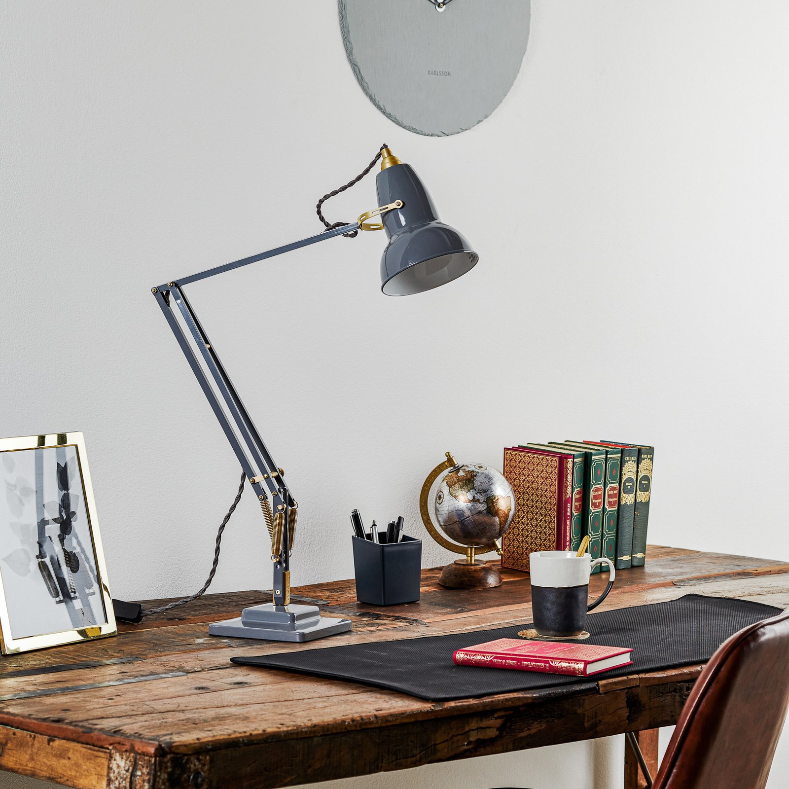 Original 1227 Brass Bureaulamp Elephant Grey - Anglepoise