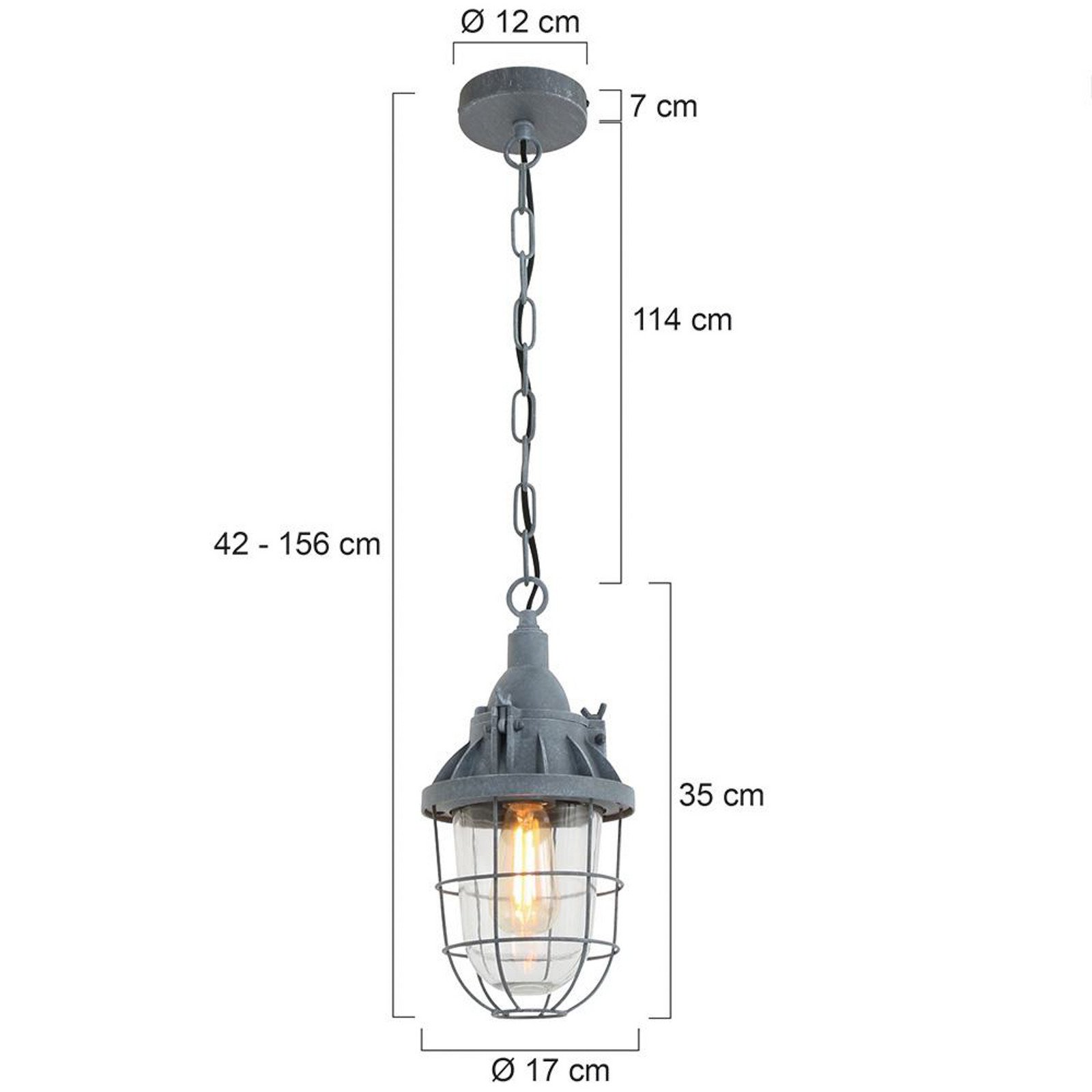 Steinhauer Lampă suspendată Ebbe gri metal sticlă E27 - Camera de zi / sufragerie - Design industrial