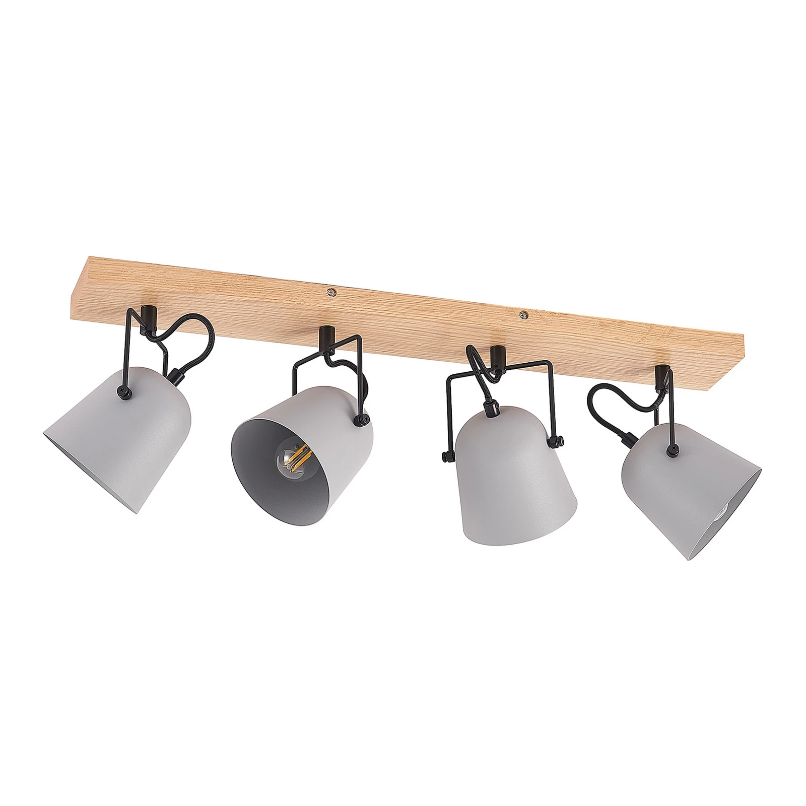 Lindby Adalin plafonnier à 4 lampes, gris