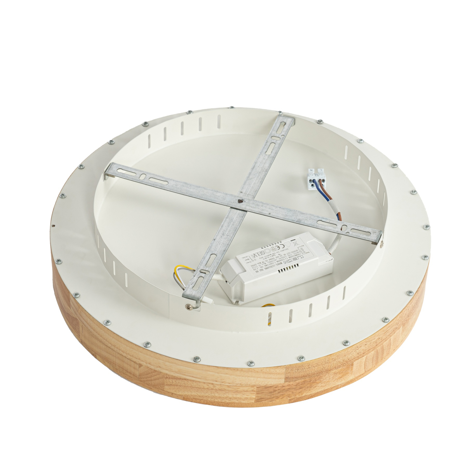 Lucande LED ceiling light Samvel, Ø 40 cm, wood