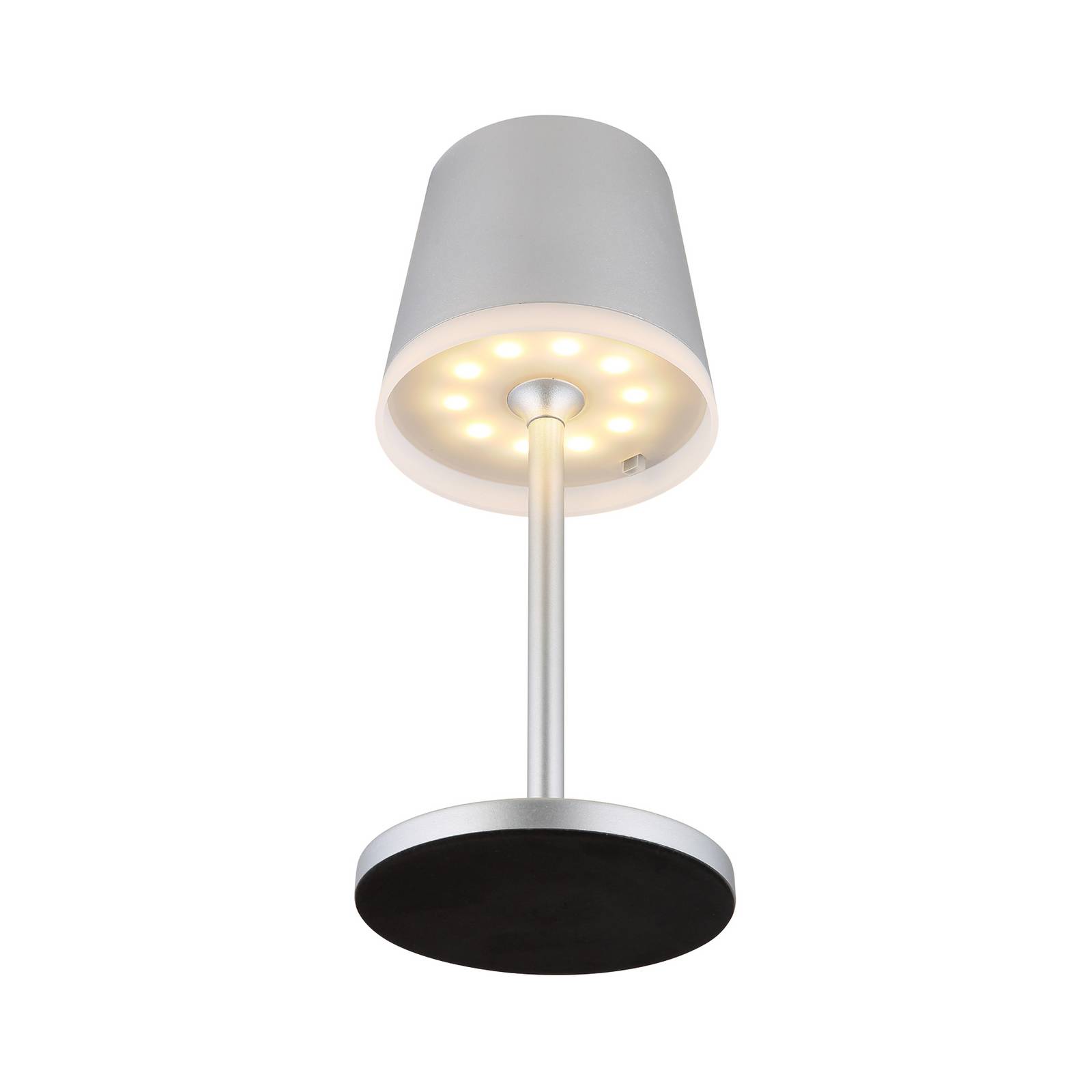 Lampa solarna LED, metal, kolor srebrny, wysokość 41 cm, IP44