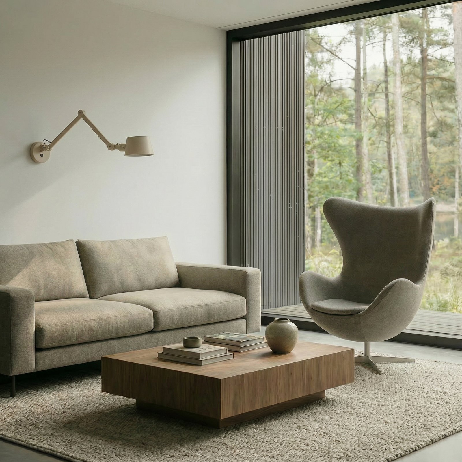 Applique murale Silka, 91 cm, beige, réglable, E27 - Lucande