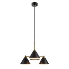 Lámpara colgante Klint de metal negro 4 luces