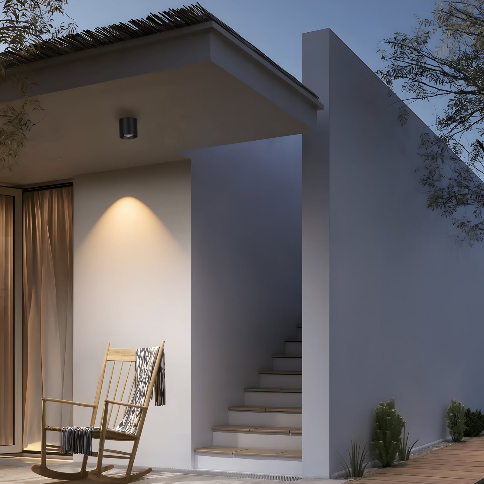 LED venkovní stropní svítidlo 5172, grafit, 9 cm, kov, IP54 CCT