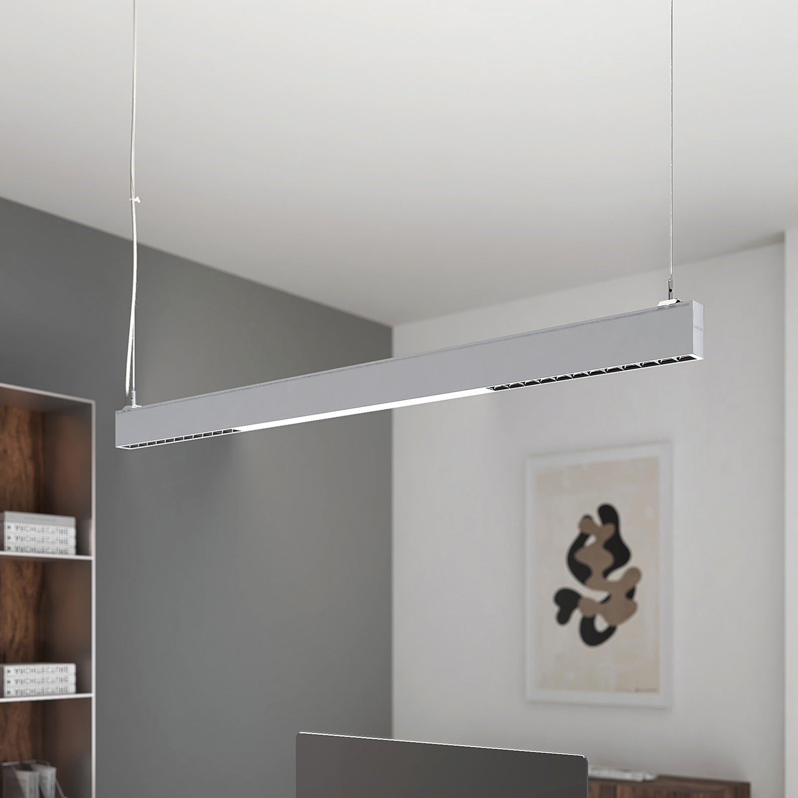 Arcchio Ingura LED-hengelampe for kontor, sølv