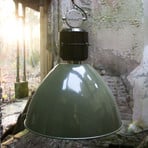 Olive green Frisk pendant light, industrial design