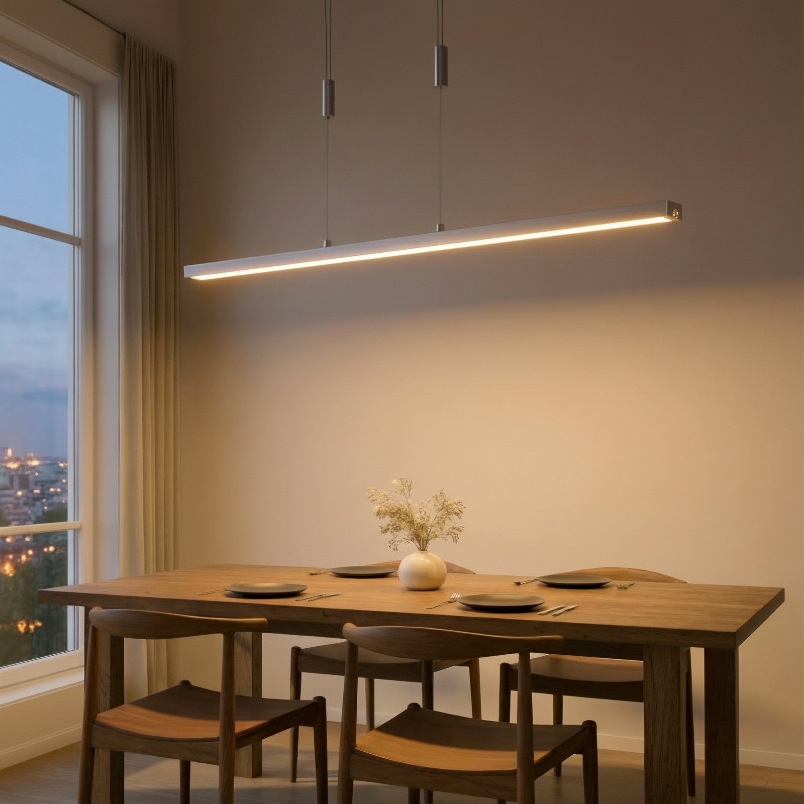 Lucande LED függesztett lámpa Myron, érintésvezérlésű, CCT, alumínium