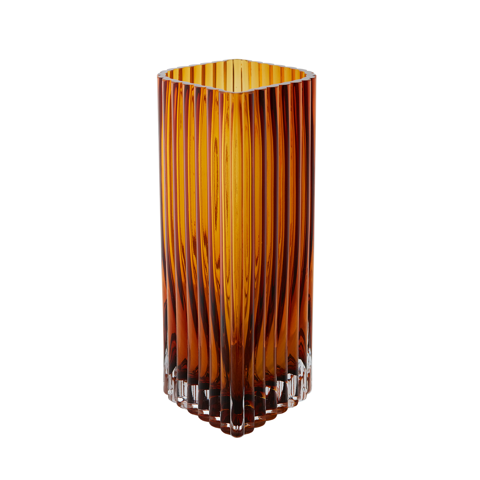 AYTM Folium vase, høyde 25 cm, ravfarget, glass