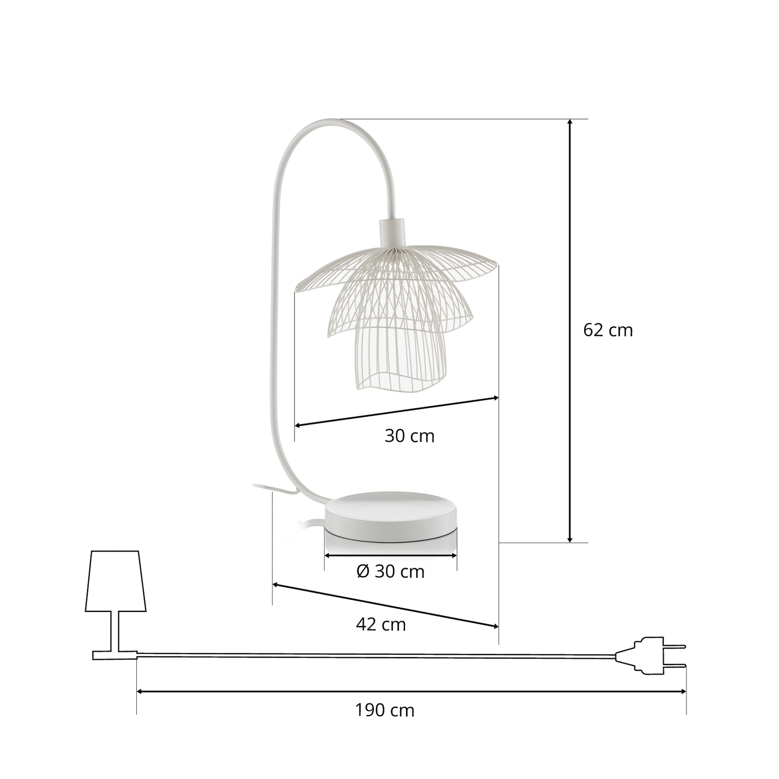 Forestier Papillon XS lampă de masă alb