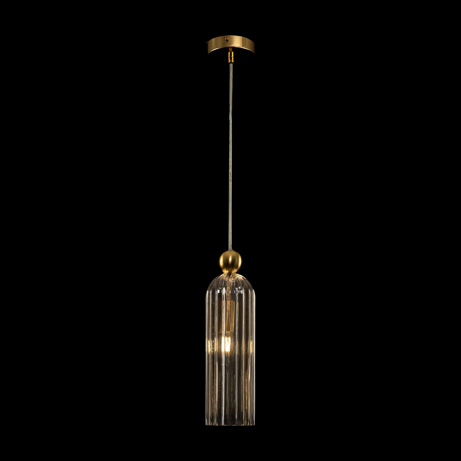 Maytoni Antic hanglamp, glazen kap in Cognac