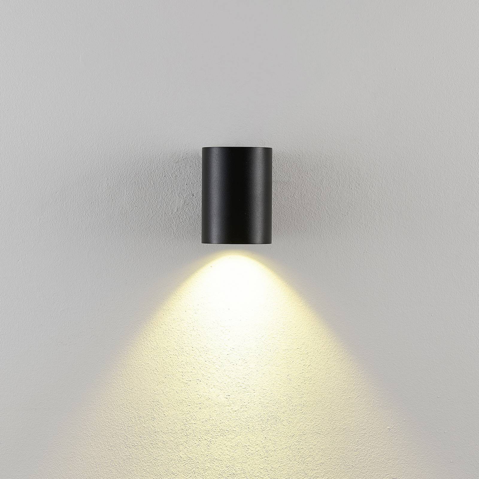 Deko-Light Buitenwandlamp CAN, zwart, 1-lamp, Ø 8 cm IP65 metaal GU10