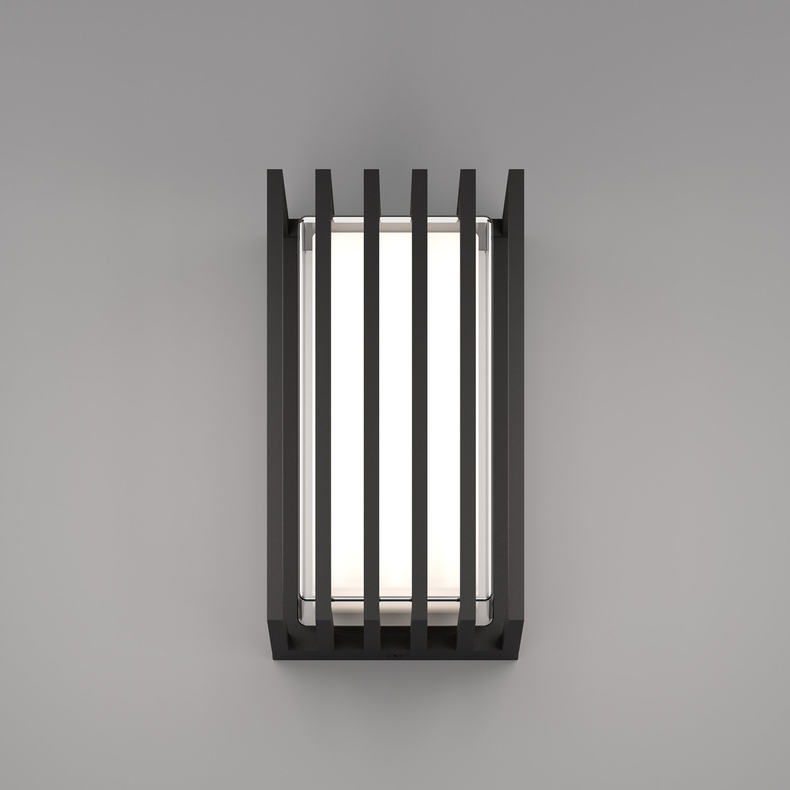 LED-Außenwandlampe Genovese, schwarz, Höhe 24 cm, Metall