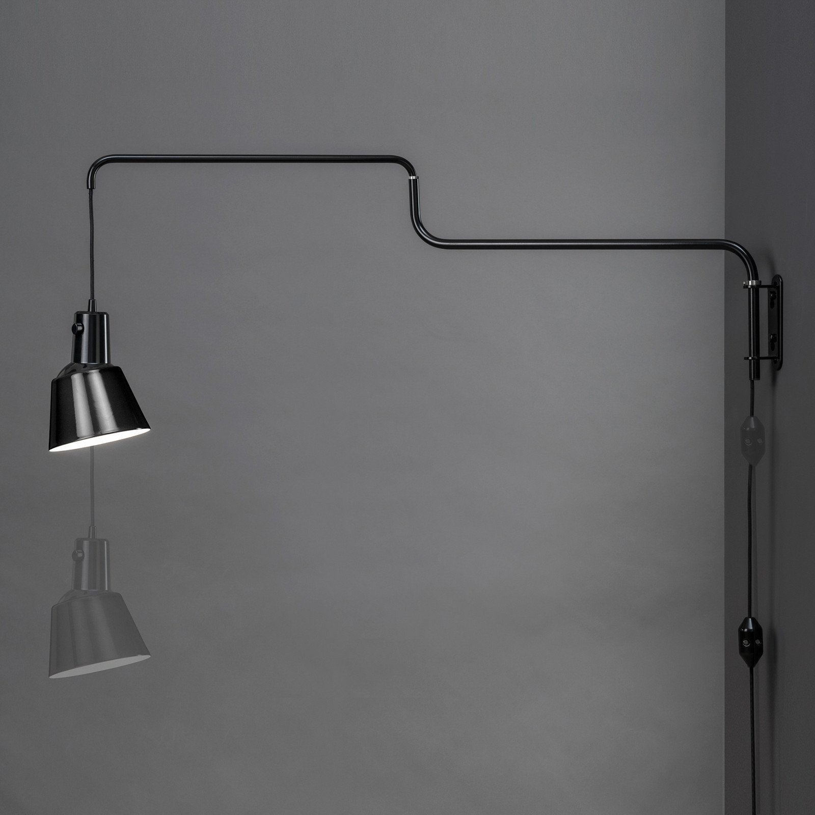 midgard K830 aplică de perete negru - Camera de zi / sufragerie - design - negru (RAL 9017) - Metal