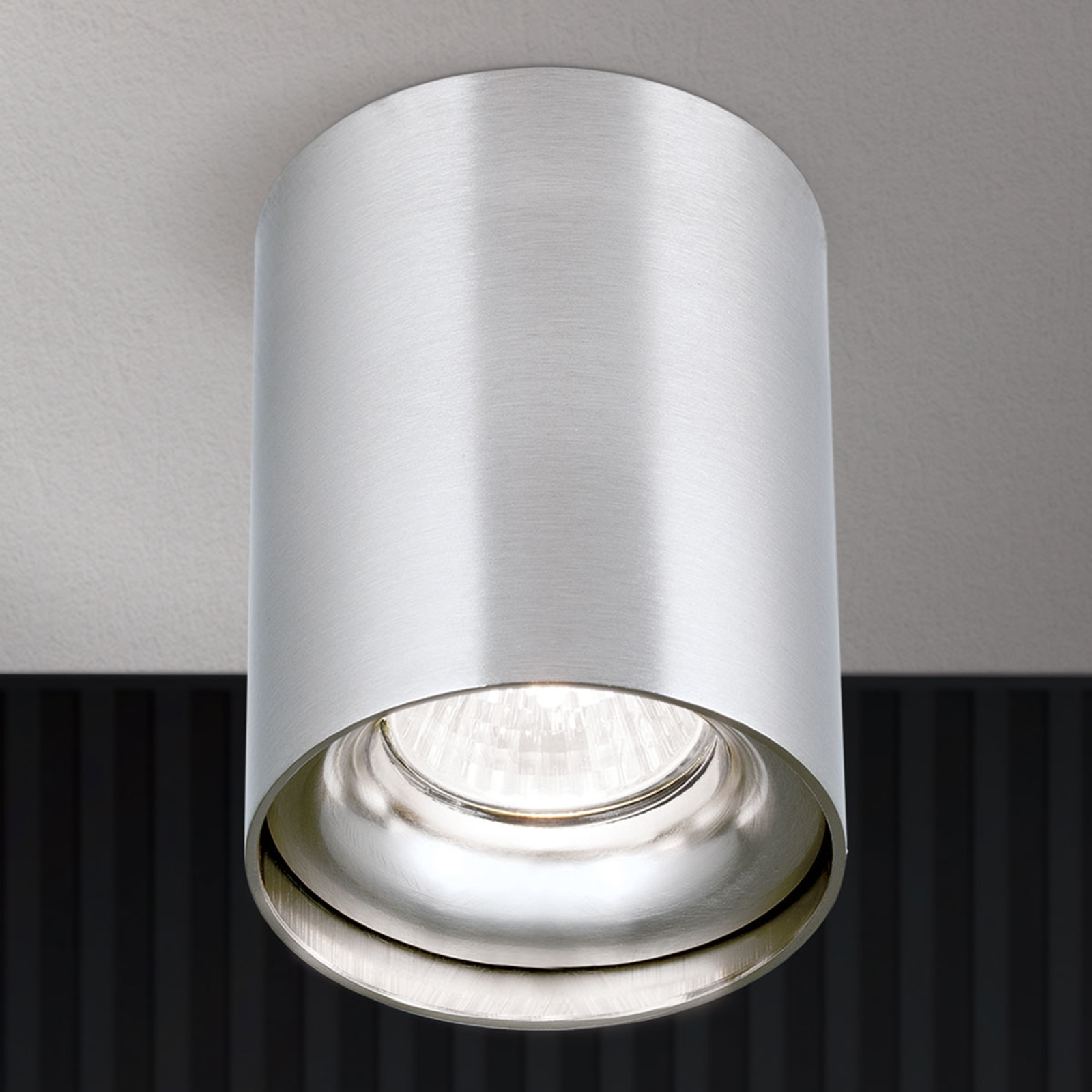 Orion Round Starlight ceiling spotlight matt nickel, for Living / Dining Room, aluminium, GU10, 35 W, energy efficiency: A++, H: 10.5 cm
