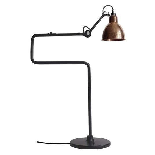 317 Tischleuchte Schwarz/Raw Kupfer/Weiß - Lampe Gras