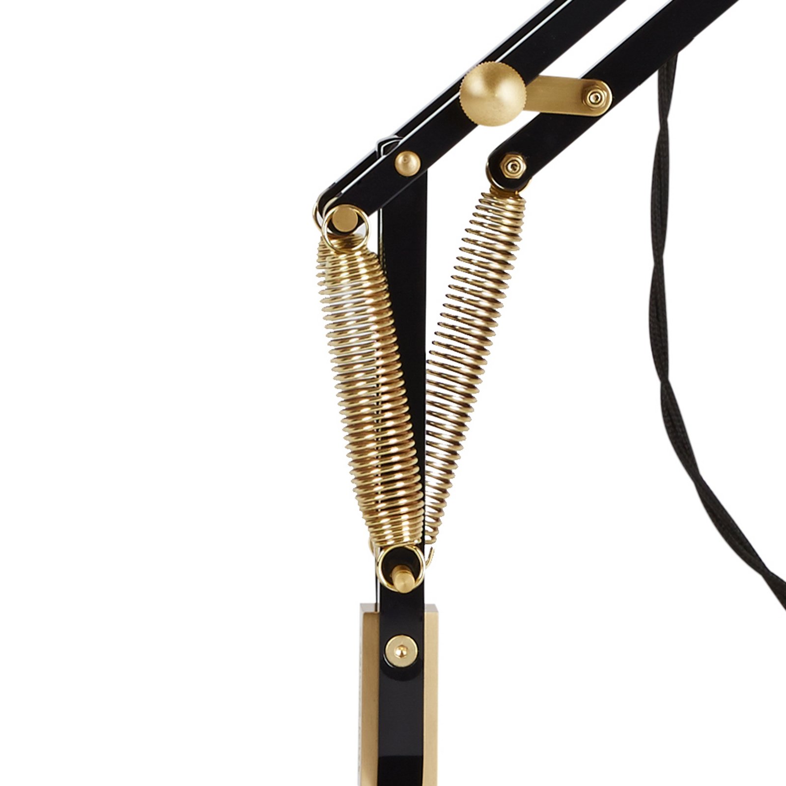 Original 1227 Applique murale noire Fiche en laiton - Anglepoise