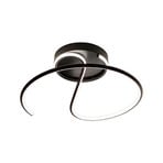 LED-Deckenleuchte Delta, Metall, schwarz, 4.000 K