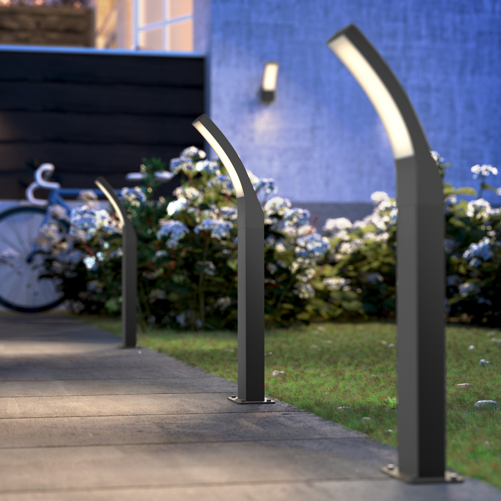 Philips LED-Wegelampe Splay, anthrazit, Metall, IP44