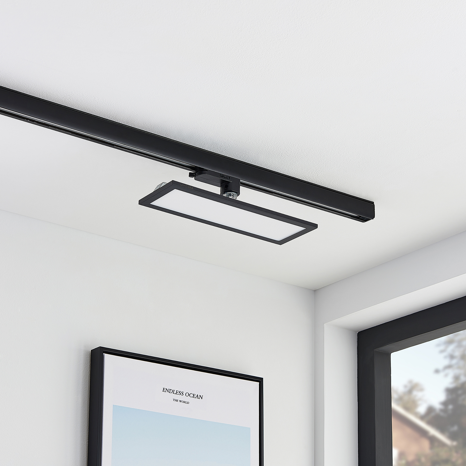 Arcchio Hairis 3-Phasen-LED-Panel, schwarz