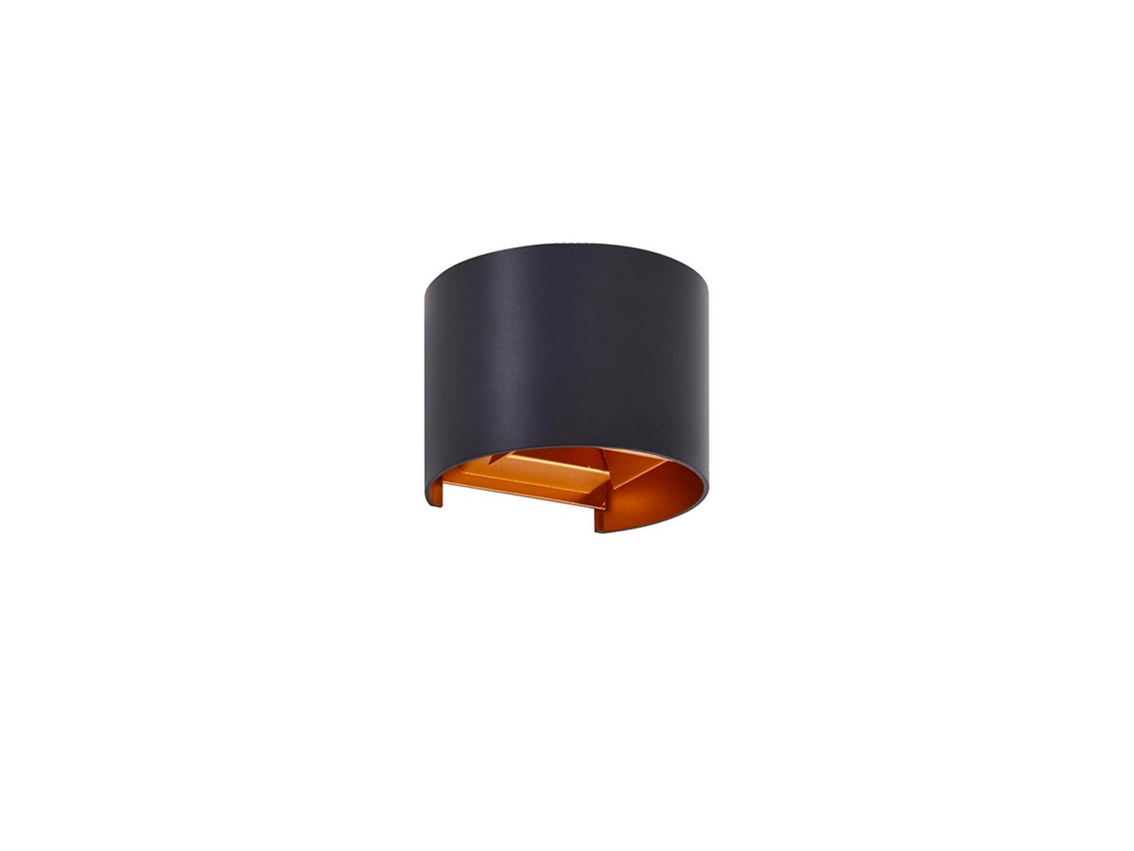 Nivar Round LED Aplique Exterior Black/Gold - Lindby