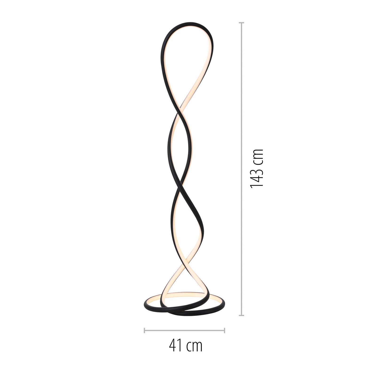Paul Neuhaus lampada LED da pavimento Twist, nera, altezza 143 cm