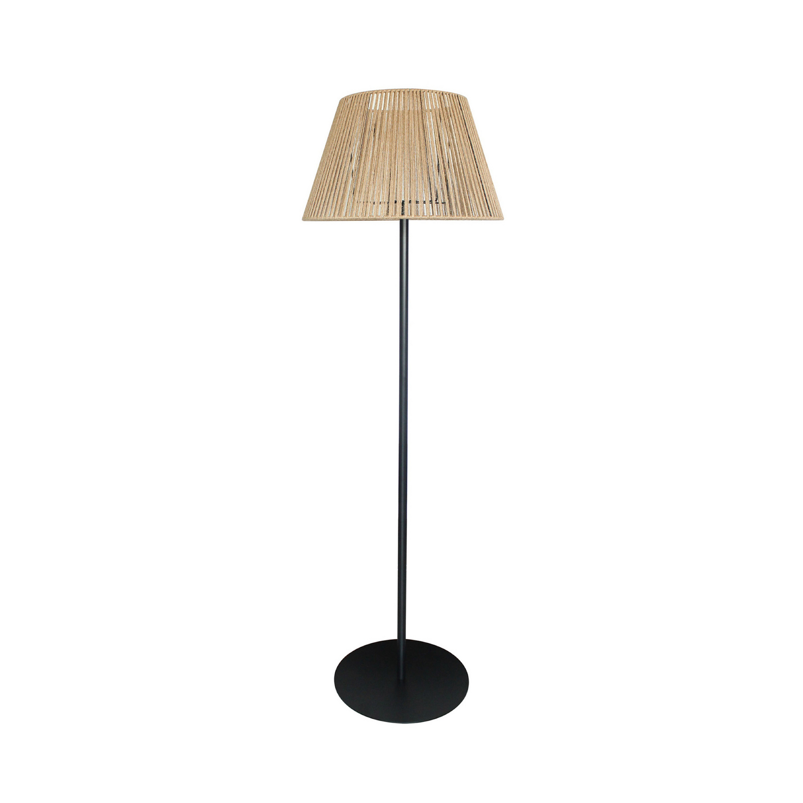 Lámpara de pie LED recargable Raffy, negra/marrón claro, altura 166 cm, IP44