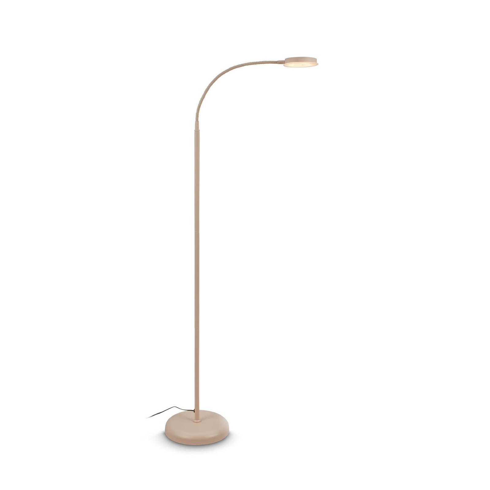LED-Stehleuchte Megg, beige, Metall, 3.000 K, Touchdimmer